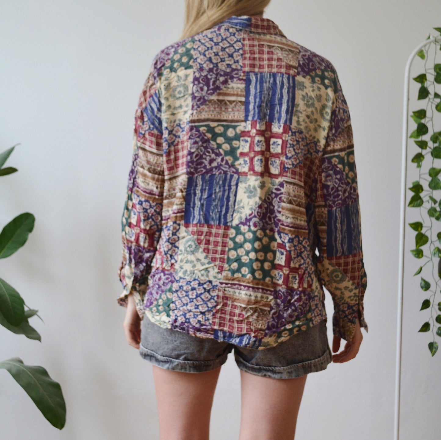 Vintage Patchwork Shirt L