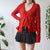 Vintage Red Cardigan Top M