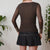 Vintage Flower Mesh Top S