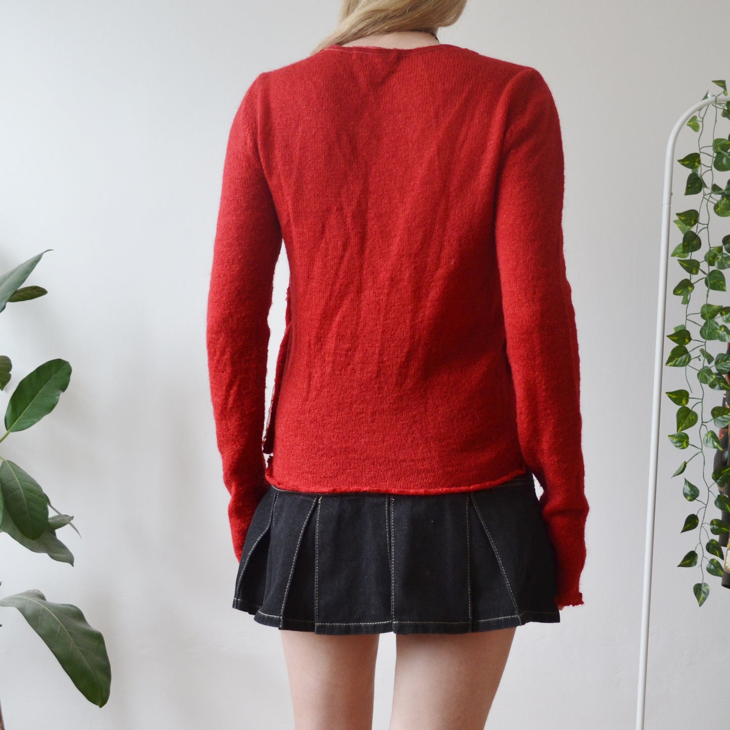 Vintage Red Cardigan Top M
