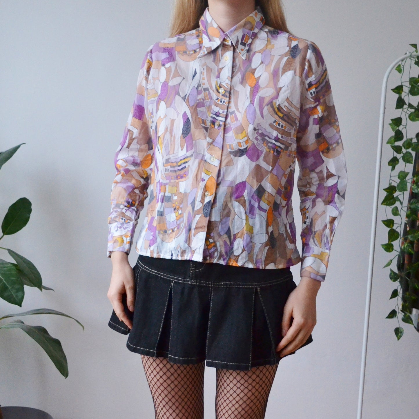 Vintage Dagger Collar Blouse S