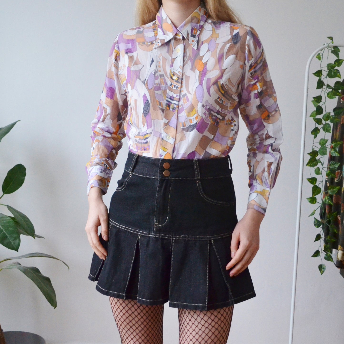 Vintage Dagger Collar Blouse S
