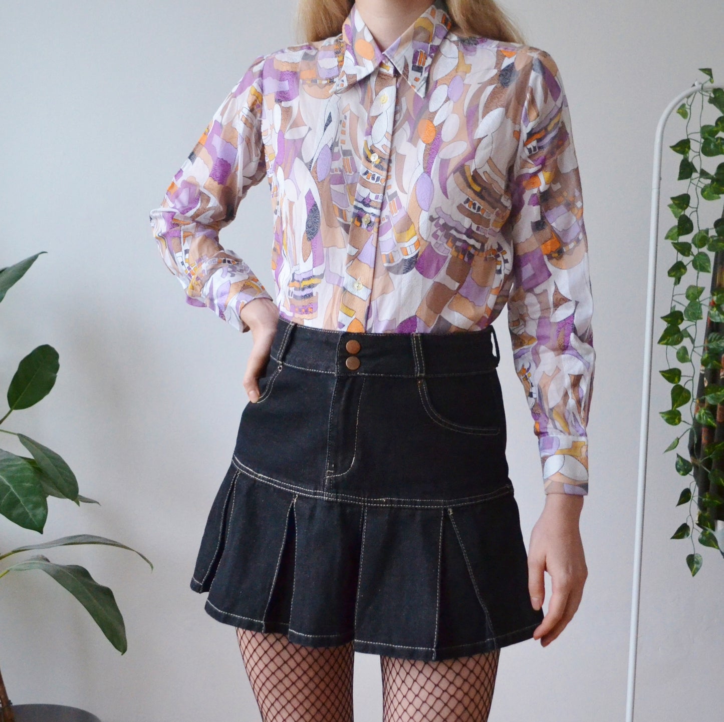 Vintage Dagger Collar Blouse S