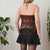 Vintage Brown Halter Neck Top L