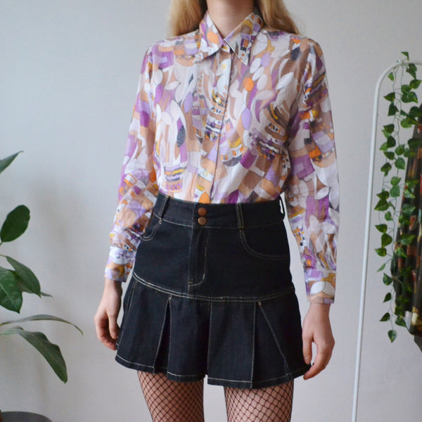 Vintage Dagger Collar Blouse S