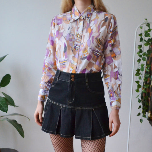 Vintage Dagger Collar Blouse S
