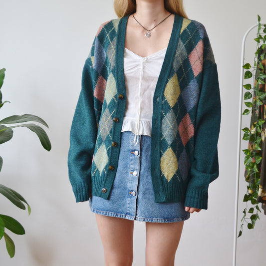Argyle cardigan XL