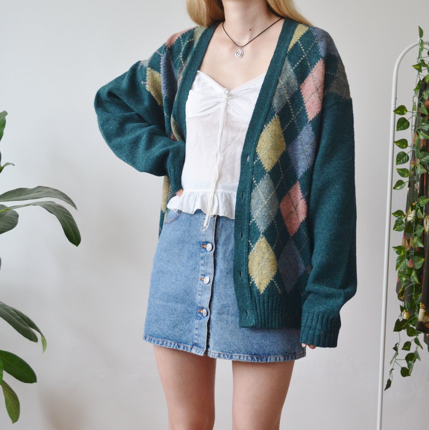 Argyle cardigan XL