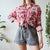 Pink abstract shirt XL