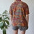 Vintage Floral Polo Top M
