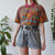 Vintage Floral Polo Top M