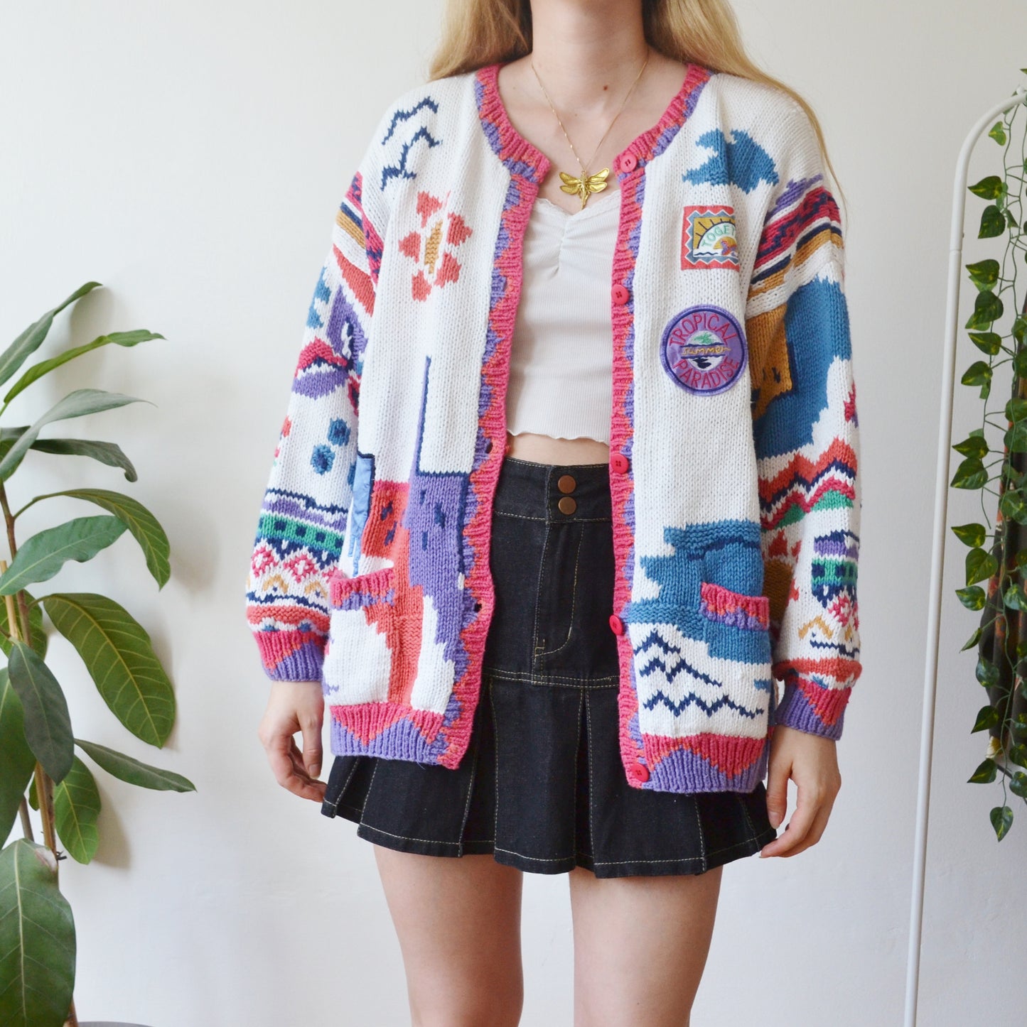 Vintage Tropical Cardigan XL