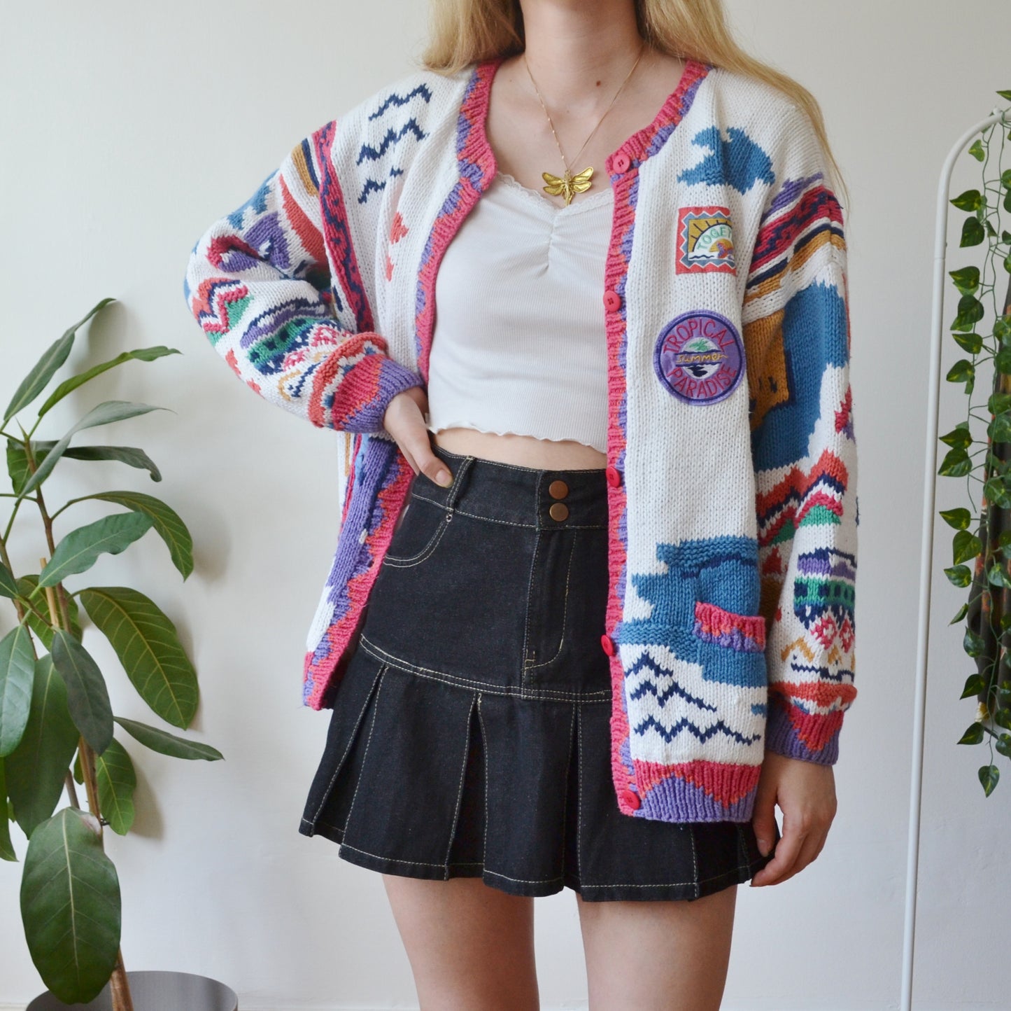 Vintage Tropical Cardigan XL