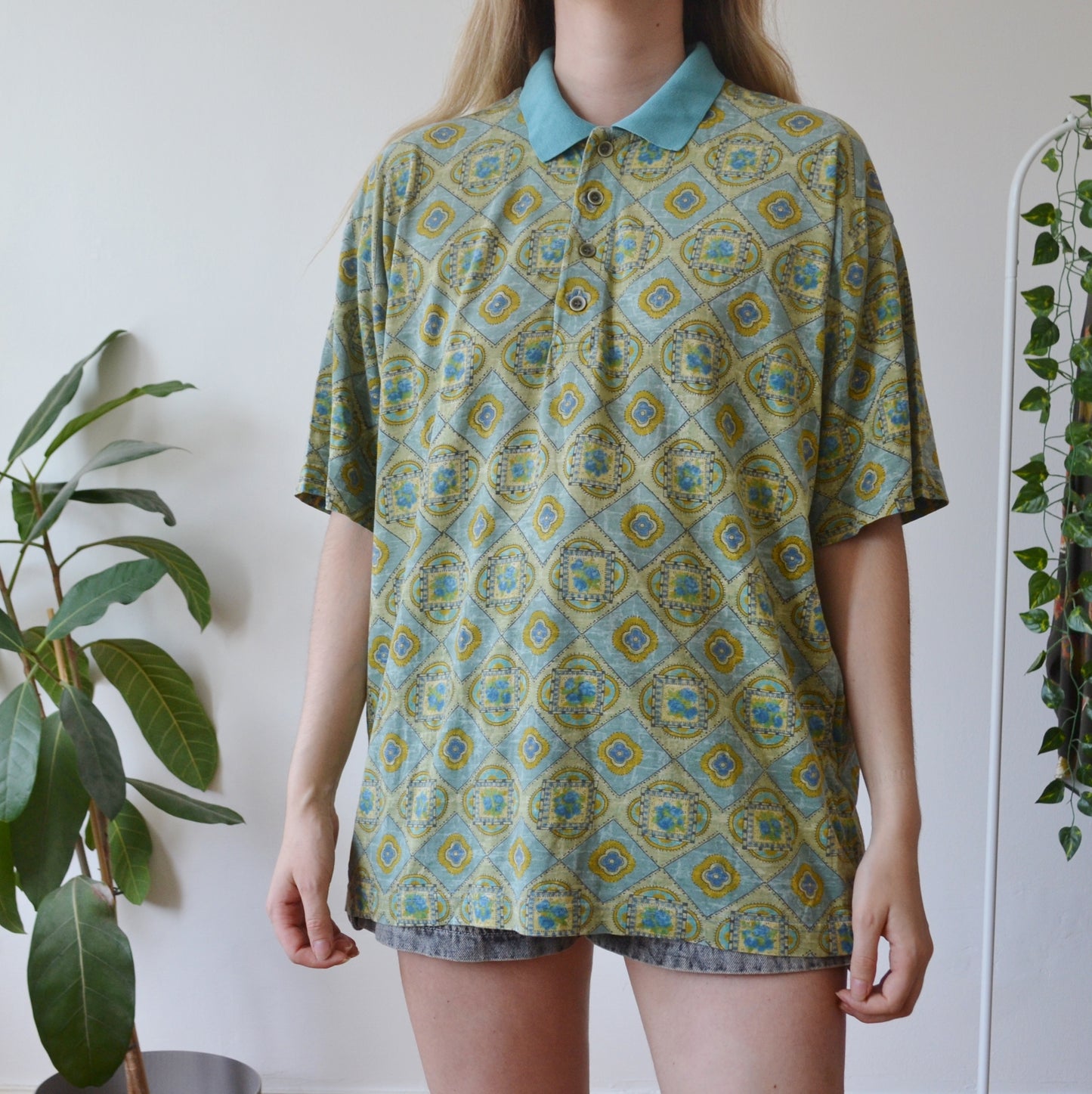 Vintage Retro Polo Top M