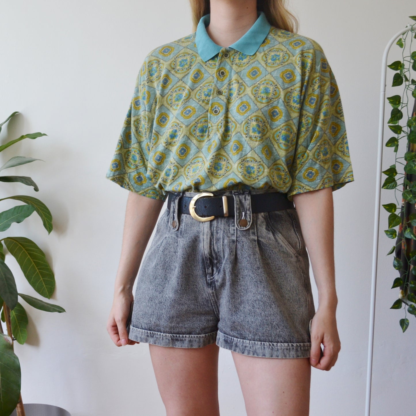 Vintage Retro Polo Top M