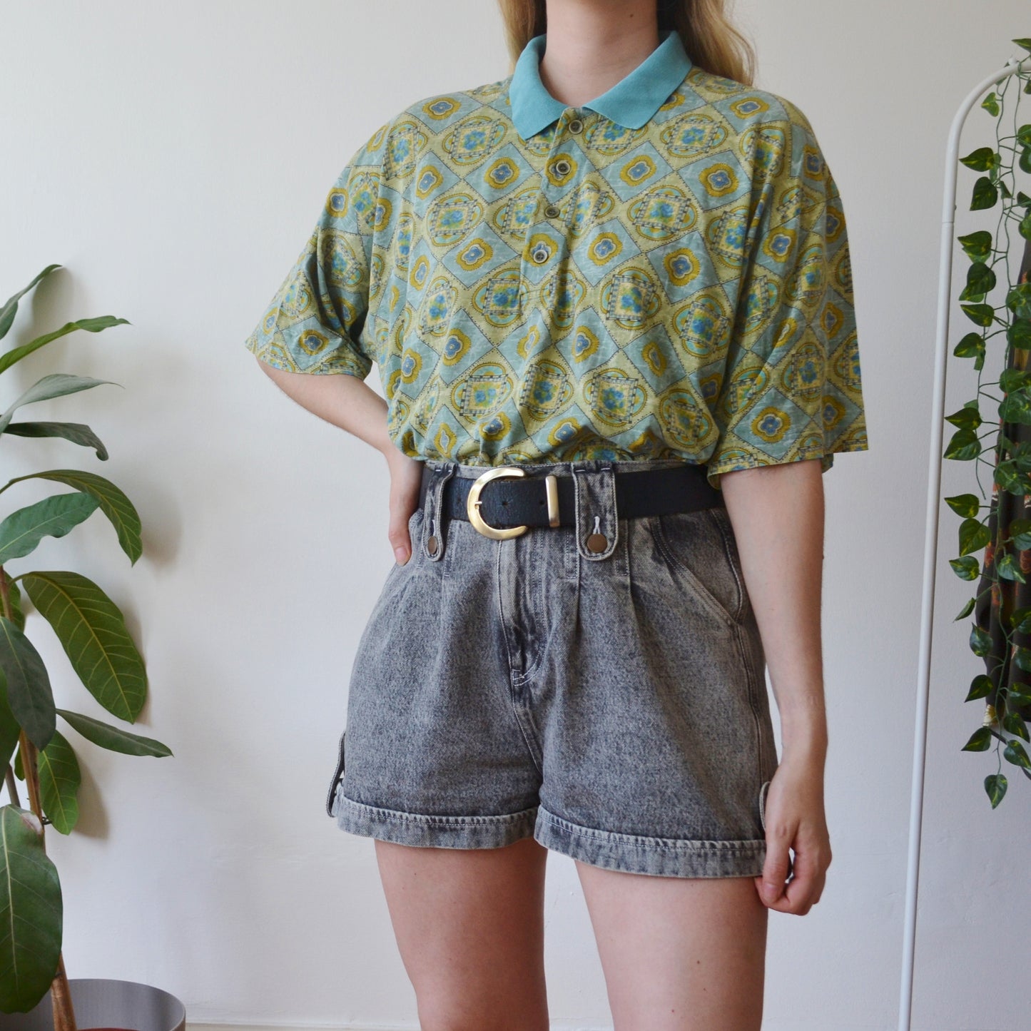 Vintage Retro Polo Top M