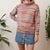 Stripe roll neck jumper