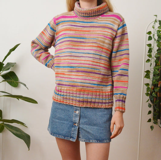 Stripe roll neck jumper