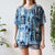 Blue abstract blouse L