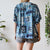 Blue abstract blouse L
