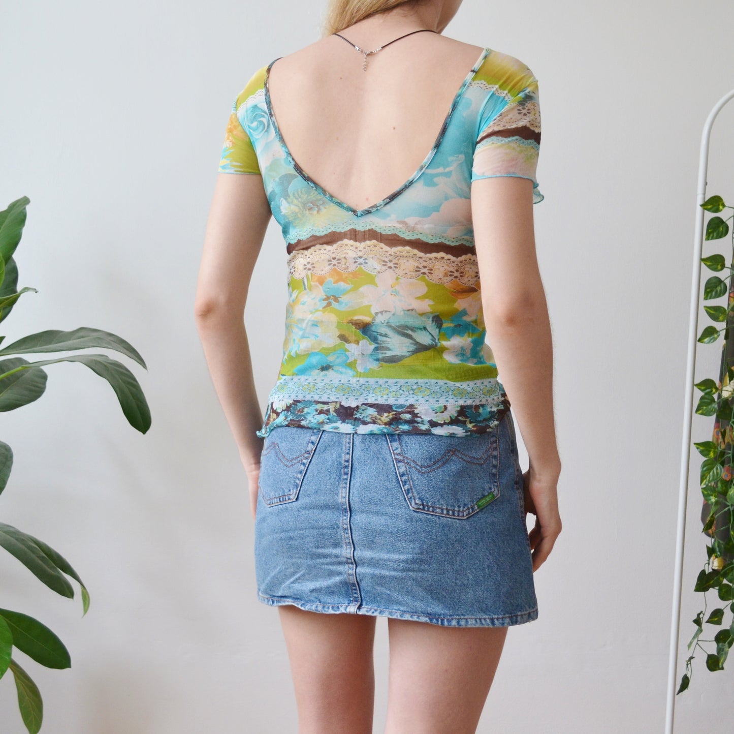 Embellished mesh top