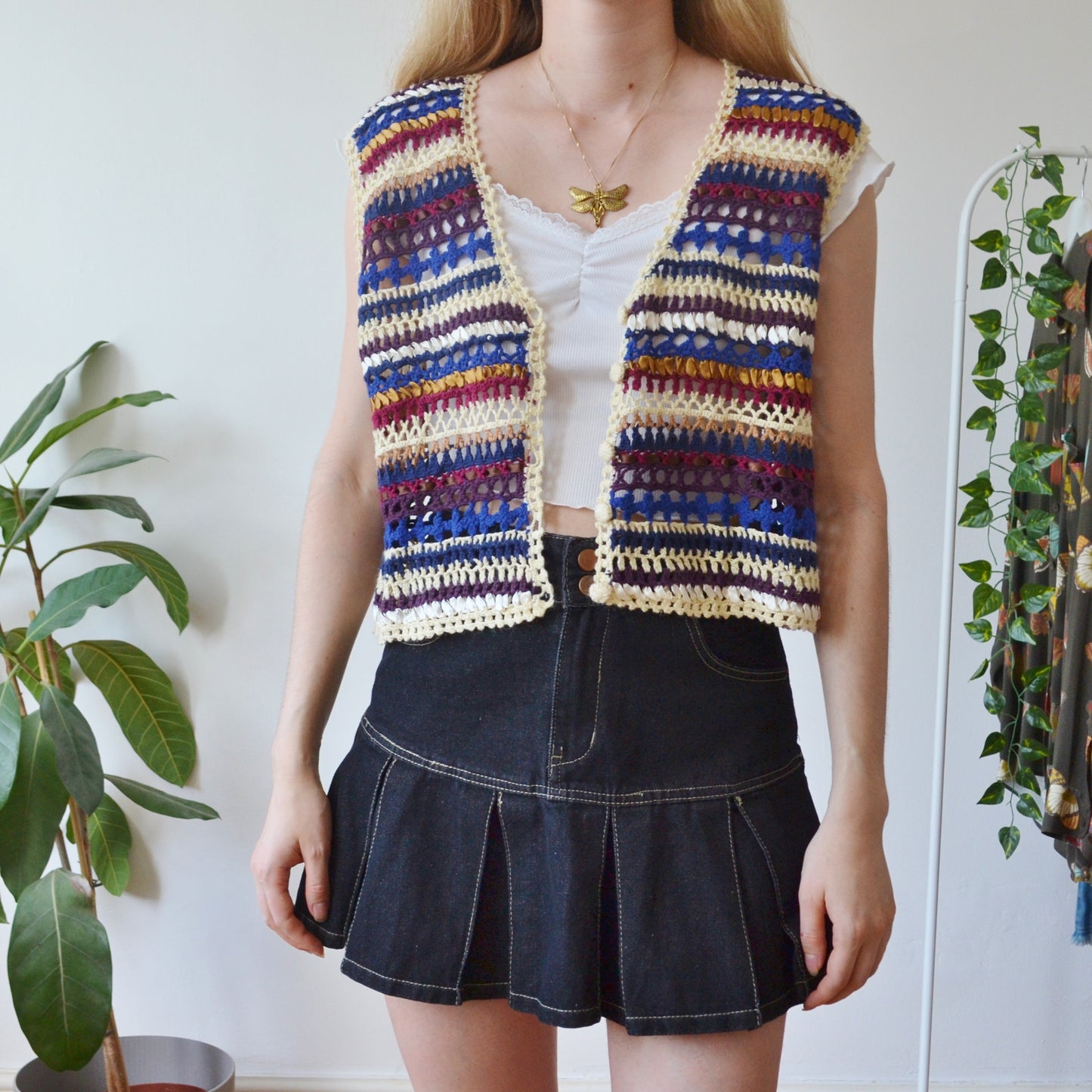 Vintage Crochet Waistcoat S