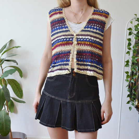 Vintage Crochet Waistcoat S