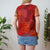 Floral mesh top XL