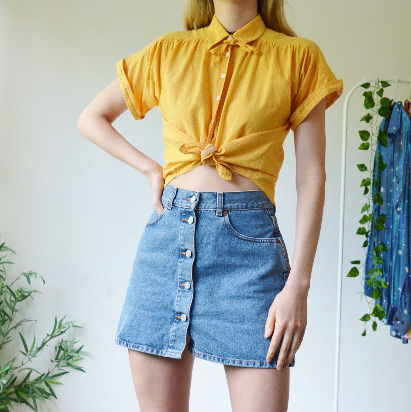Polka dot blouse S