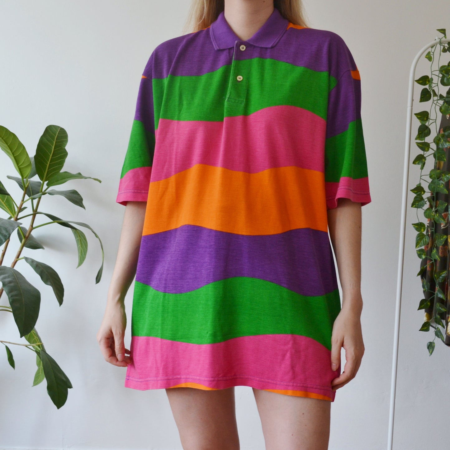 Vintage Stripe Polo Top XL