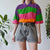 Vintage Stripe Polo Top XL