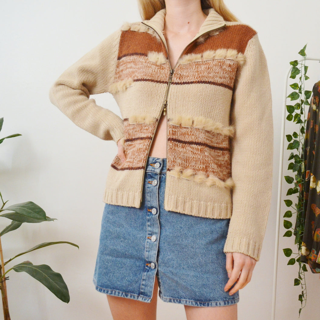 Zip up cardigan M