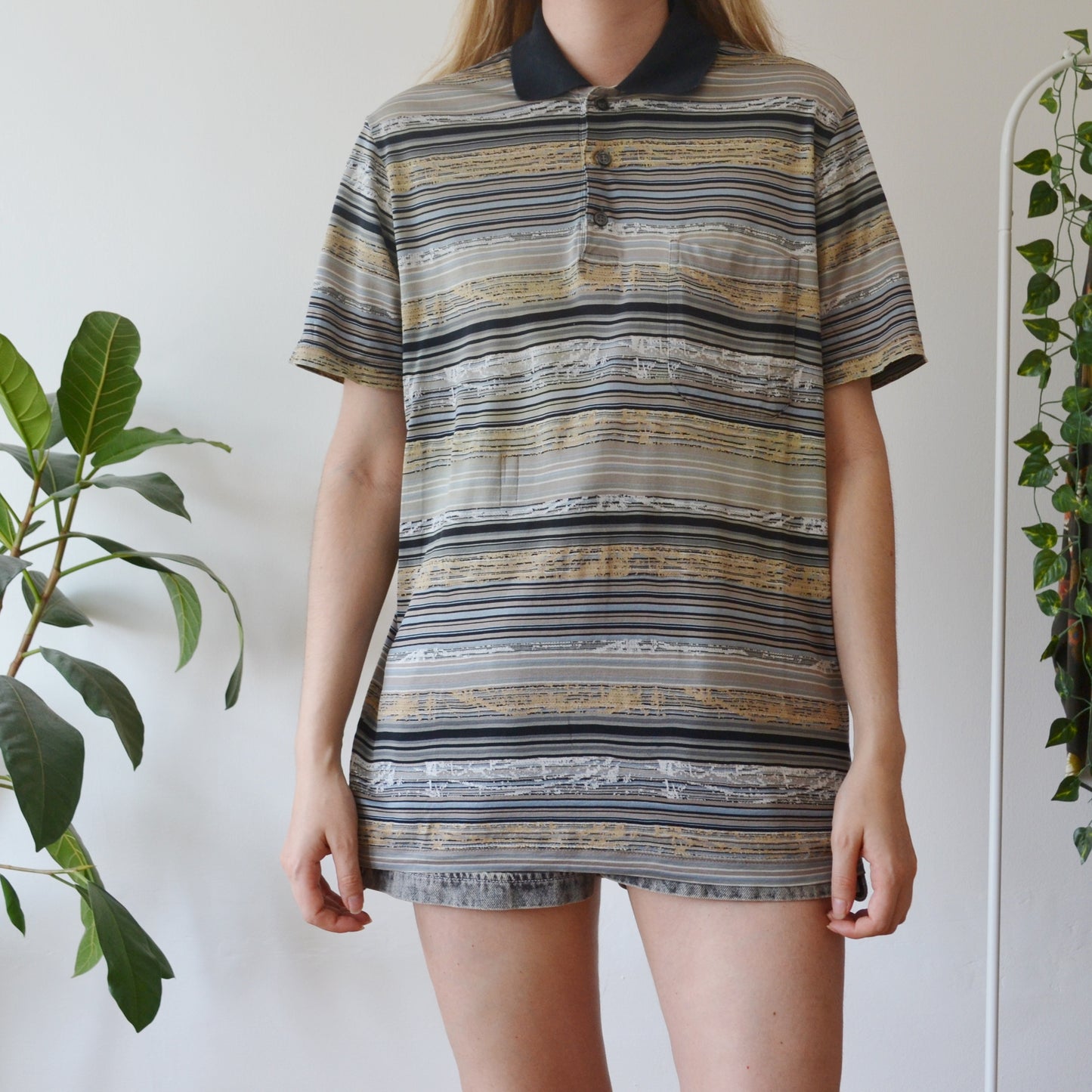 Vintage Stripe Polo Top