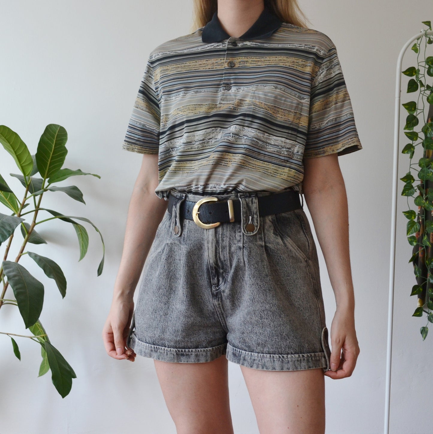 Vintage Stripe Polo Top
