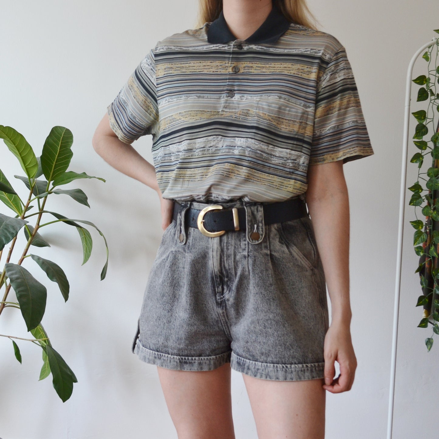 Vintage Stripe Polo Top