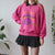 Vintage Pink Polo Sweatshirt L