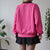 Vintage Pink Polo Sweatshirt L