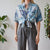 Vintage Blue Abstract Shirt L