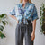 Vintage Blue Abstract Shirt L