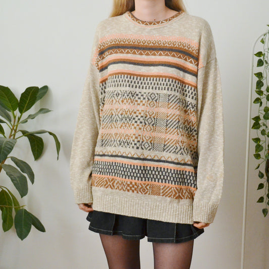 Vintage Oatmeal Jumper L