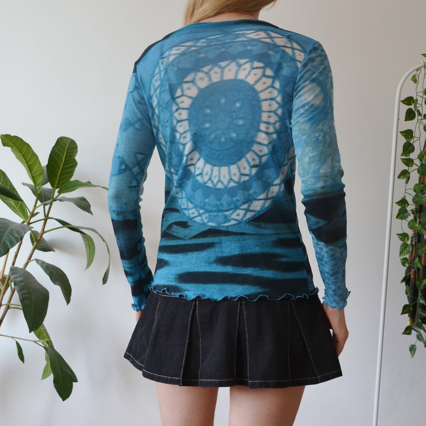 Vintage Flower Mesh Top XL