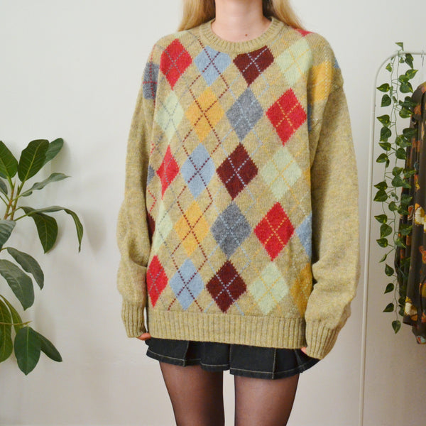 Vintage Argyle Jumper XL
