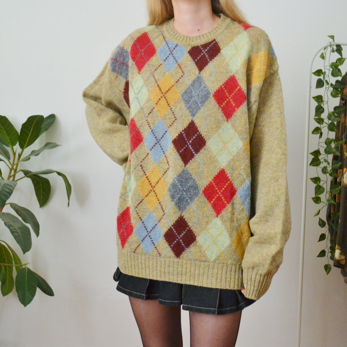 Vintage Argyle Jumper XL