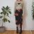 Vintage Floral Midi Skirt S