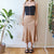 Vintage Beige Midi Skirt S
