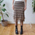 Vintage Patterned Midi Skirt M