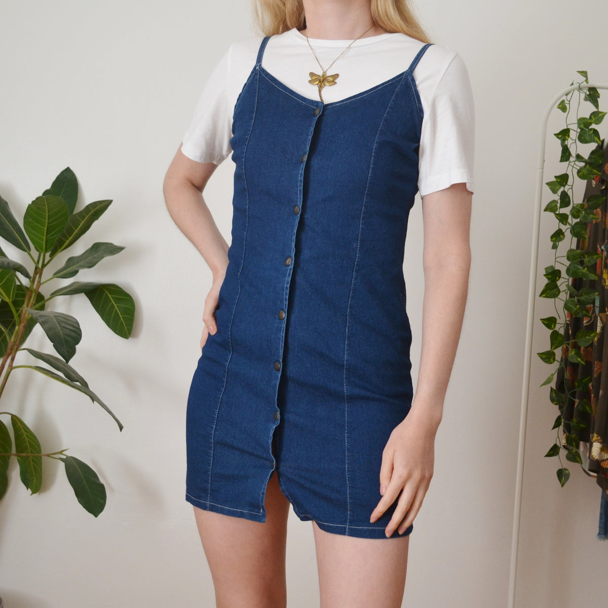 Vintage Denim Mini Dress S