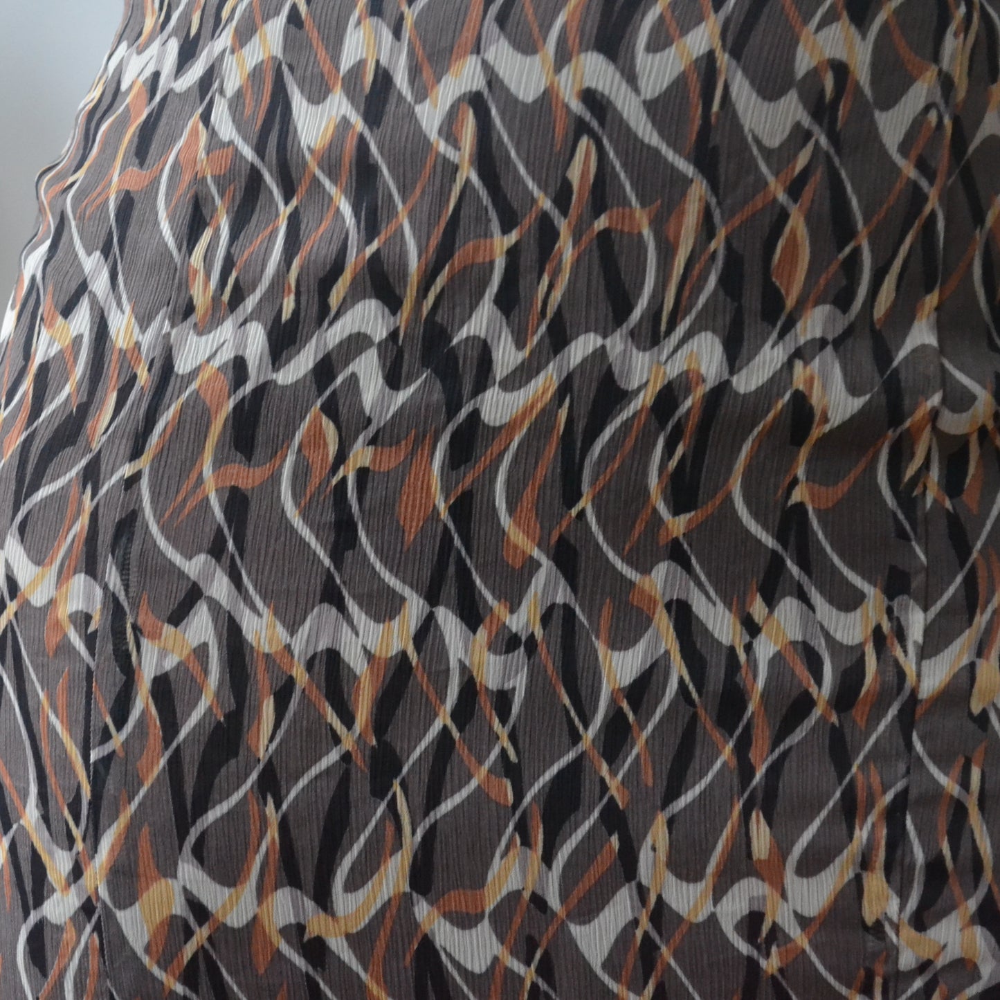 Vintage Patterned Midi Skirt M