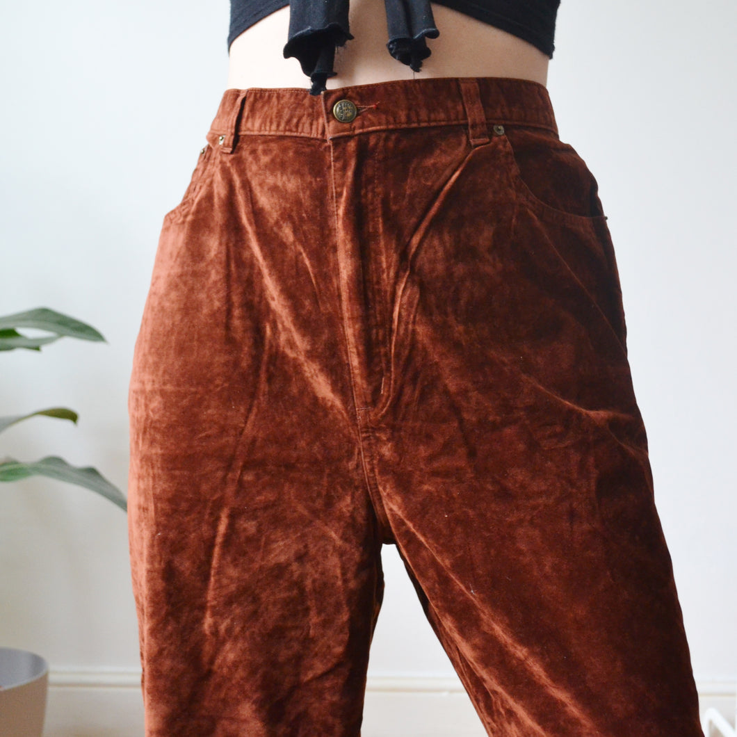 Brown velvet trousers uk 18-20