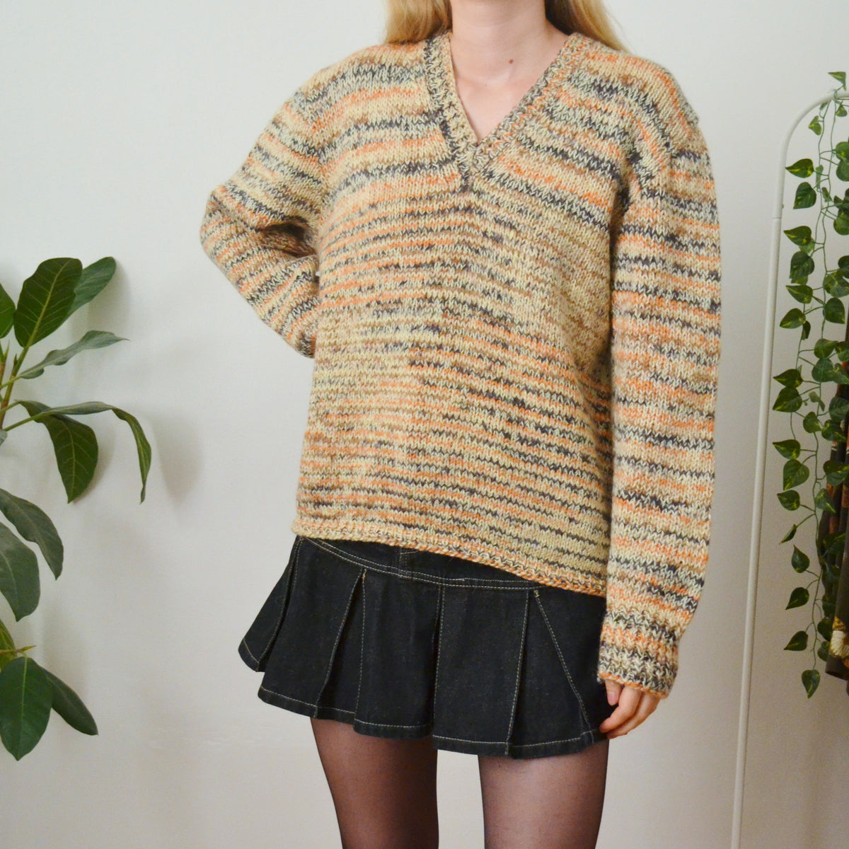 Vintage V Neck Jumper L